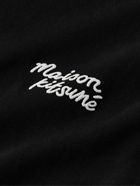 Maison Kitsuné - Logo-Embroidered Cotton-Jersey T-Shirt - Black