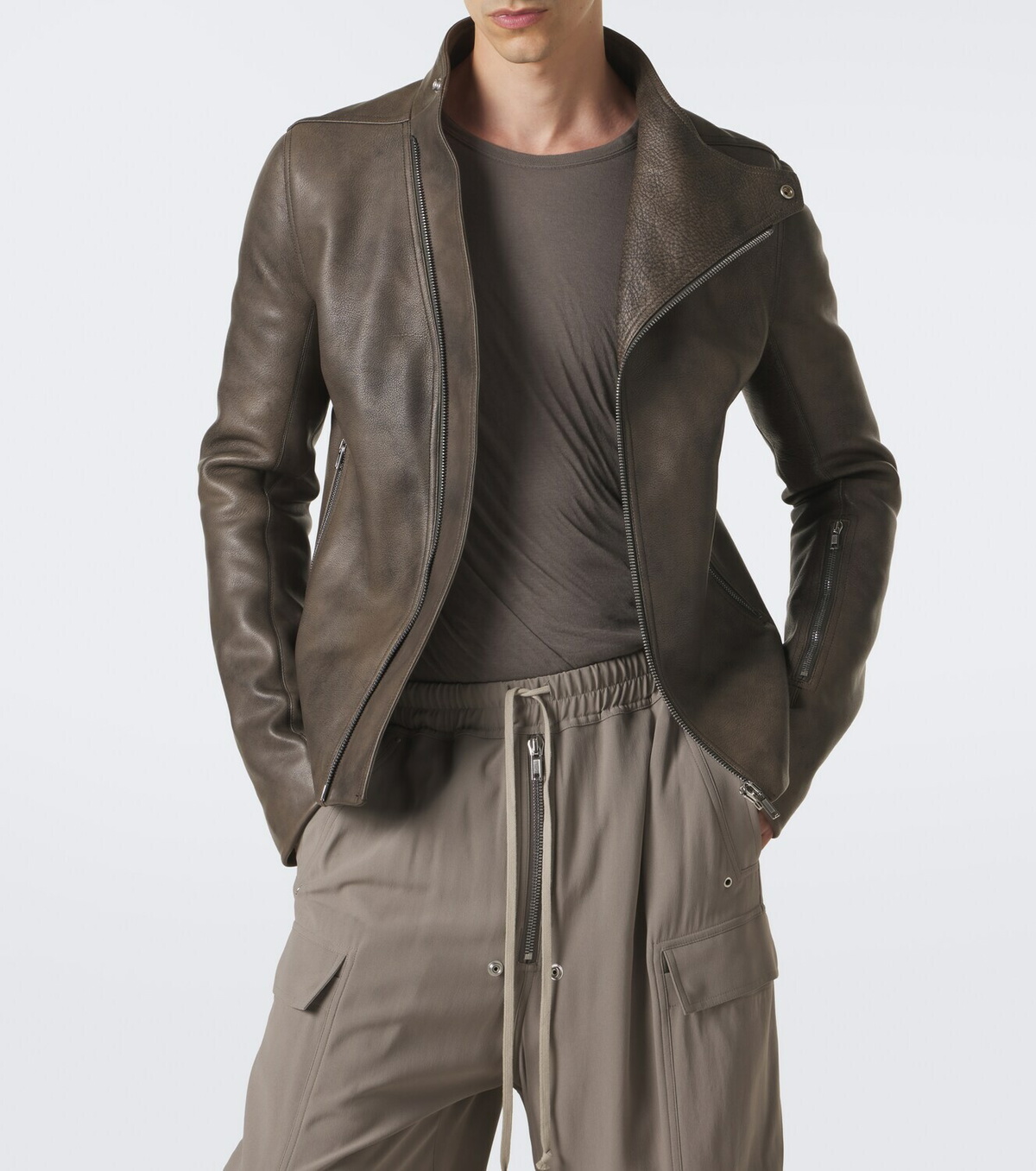 Rick Owens Release leather biker jacket