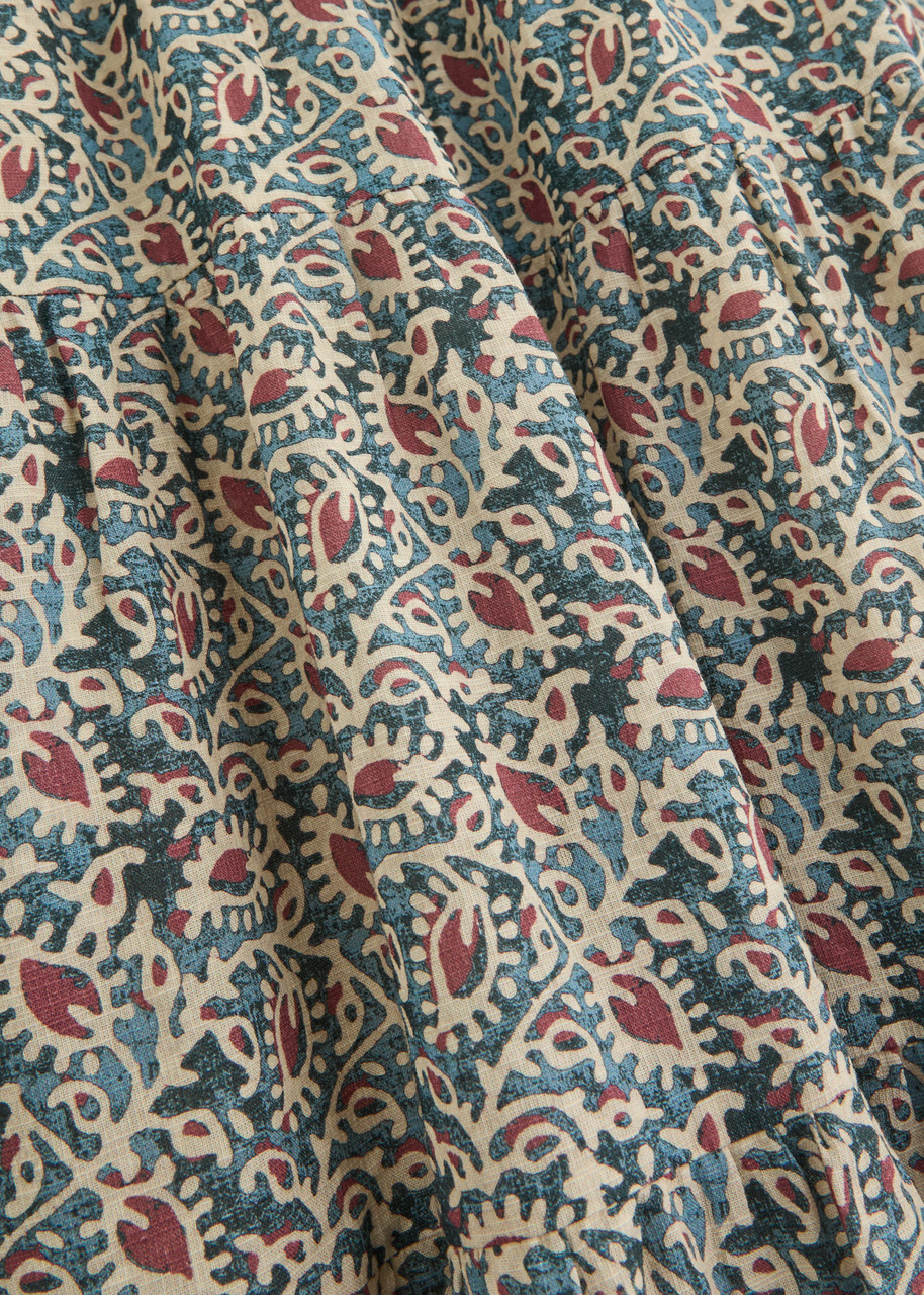 Paige Marchella Printed Cotton-blend Midi Dress Multicoloured