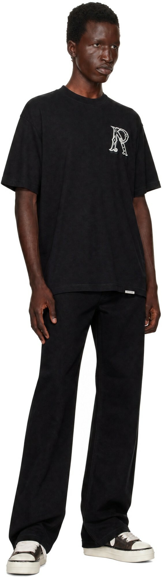 Represent Black Western Initial T-shirt