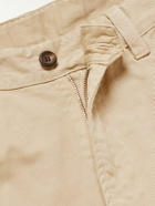 Drake's - Straight-Leg Peached Cotton-Twill Trousers - Neutrals