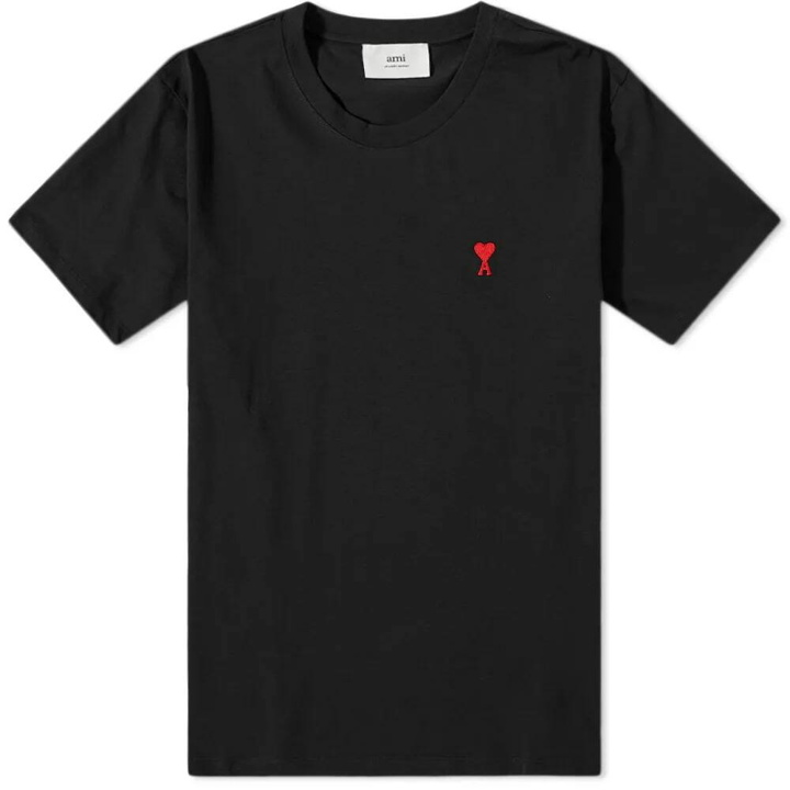 Photo: AMI Men's Small A Heart T-Shirt in Black