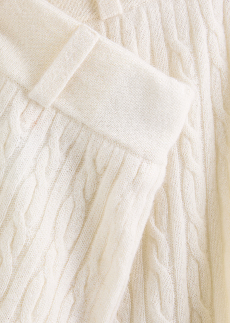 Guest In Residence Cable-knit Straight-leg Cashmere Trousers Cream