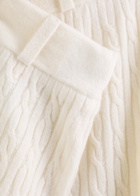 Guest In Residence Cable-knit Straight-leg Cashmere Trousers Cream