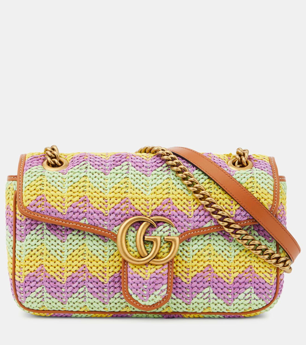 Gucci GG Marmont Small raffia shoulder bag Gucci