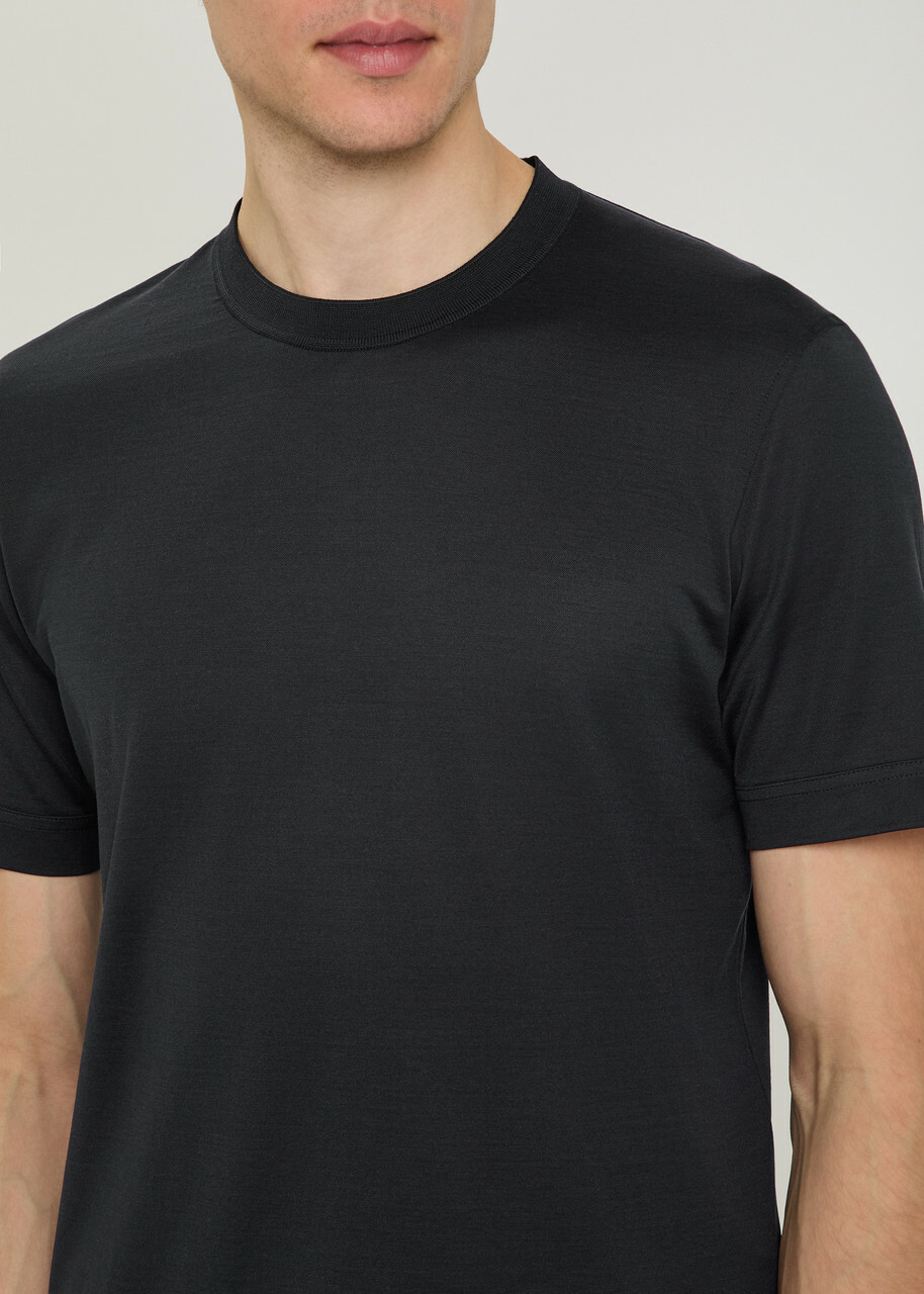 Zegna Cotton and Silk-blend T-shirt Black