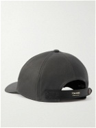 TOM FORD - Leather-Trimmed Logo-Embroidered Cotton-Twill Baseball Cap - Gray