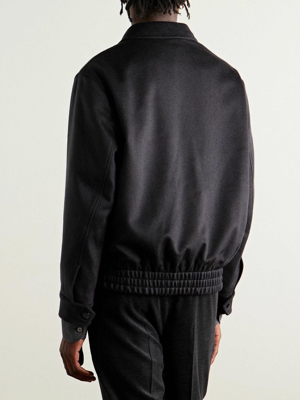 Lardini - Cashmere and Wool-Blend Felt Blouson Jacket - Blue