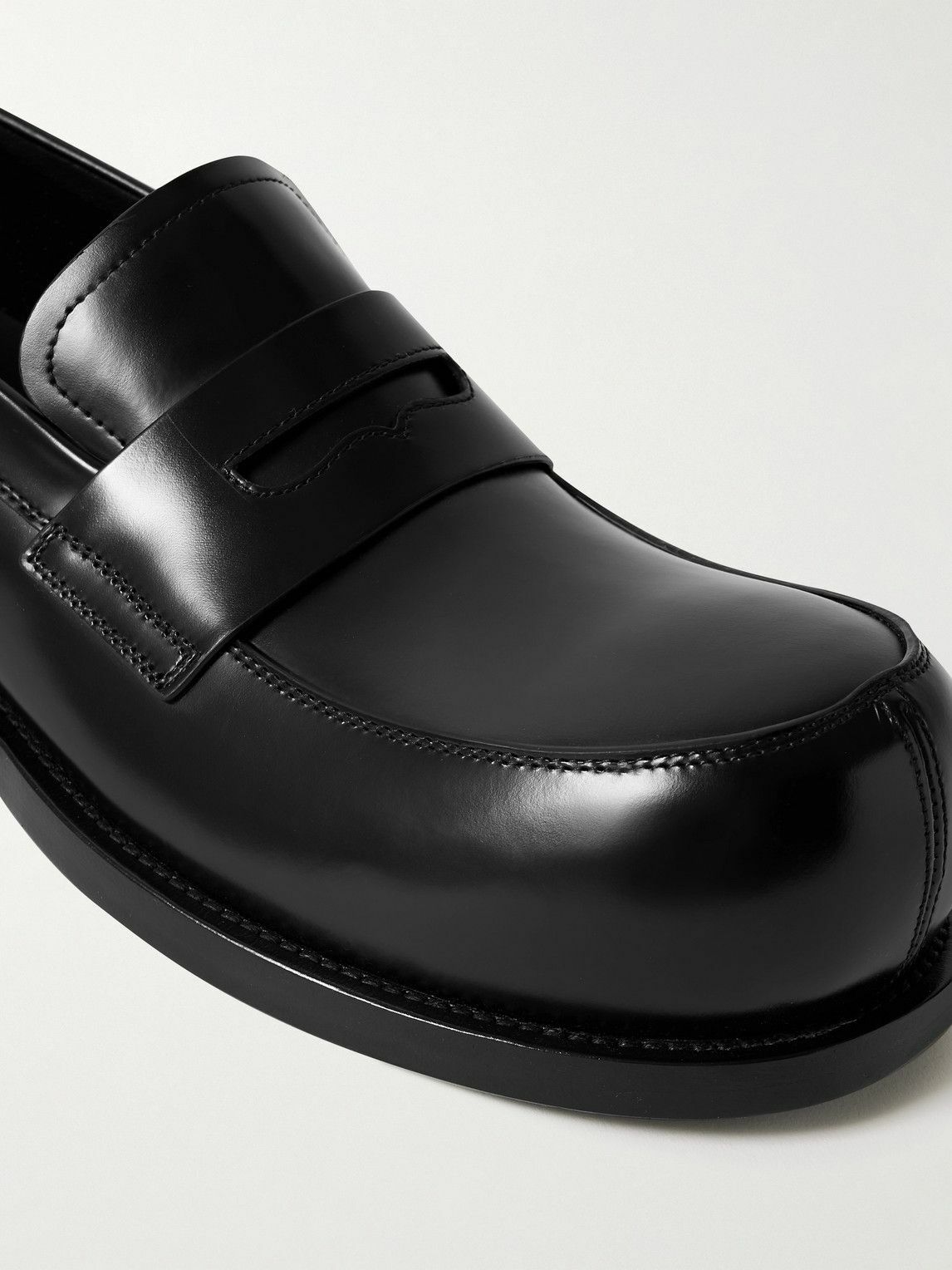 Marni - Glossed-Leather Penny Loafers - Black