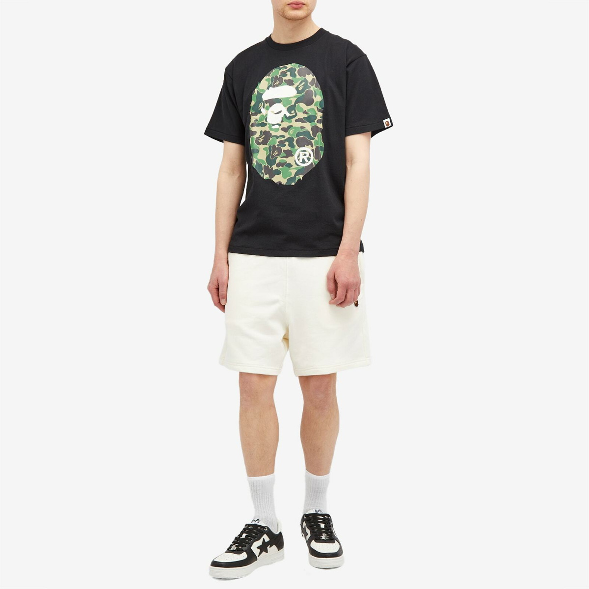 A Bathing Ape Men's One Point Sweat Short in White