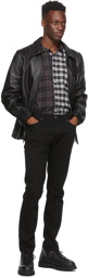 Schott Black Leather Delivery Jacket