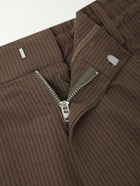 NN07 - Billie Straight-Leg Striped Seersucker Shorts - Brown