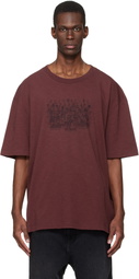 Maison Margiela Burgundy Embroidered Logo T-shirt