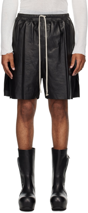 Photo: Rick Owens Black Concordians Boxers Leather Shorts