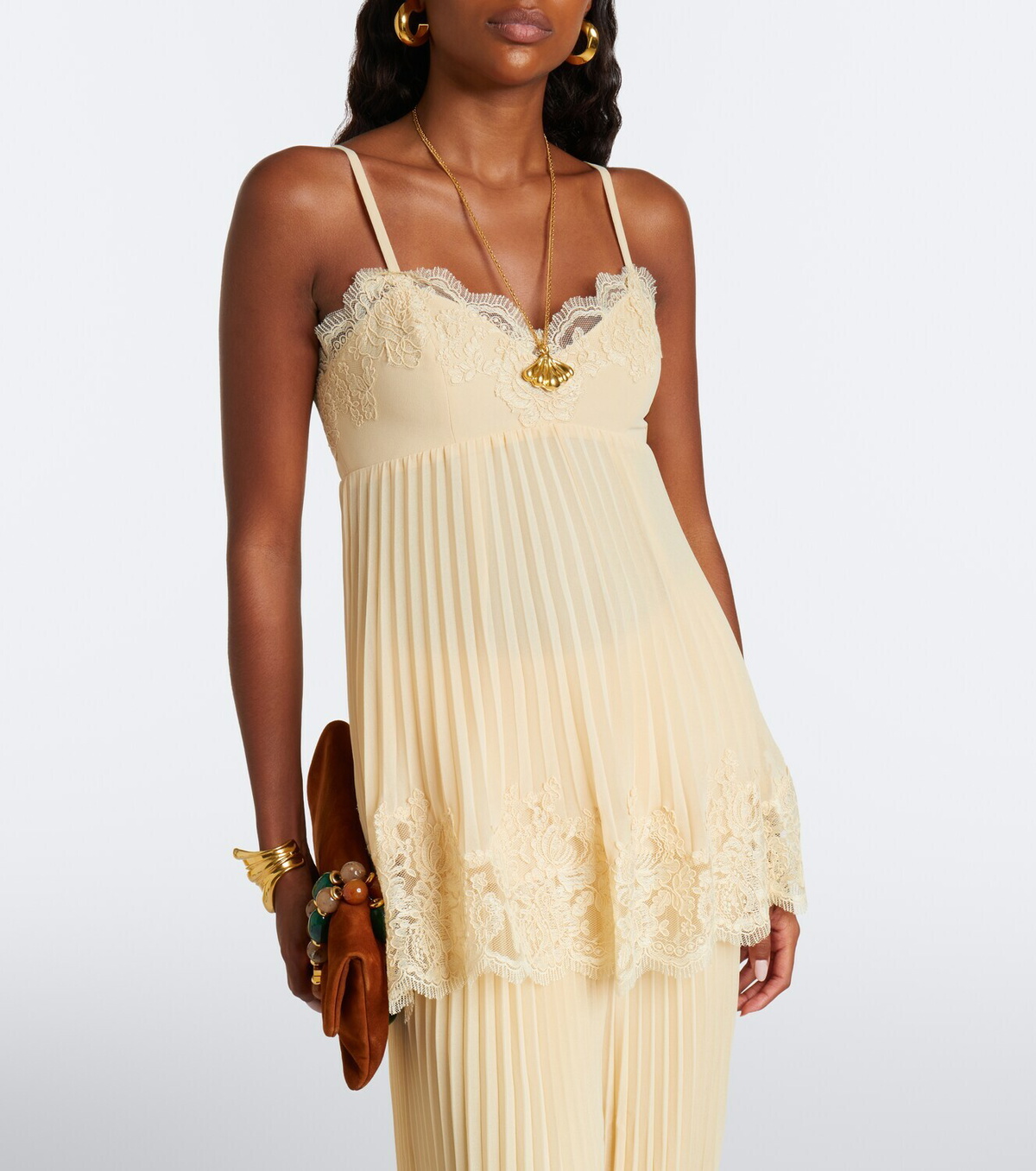 Zimmermann Lace-trimmed chiffon camisole