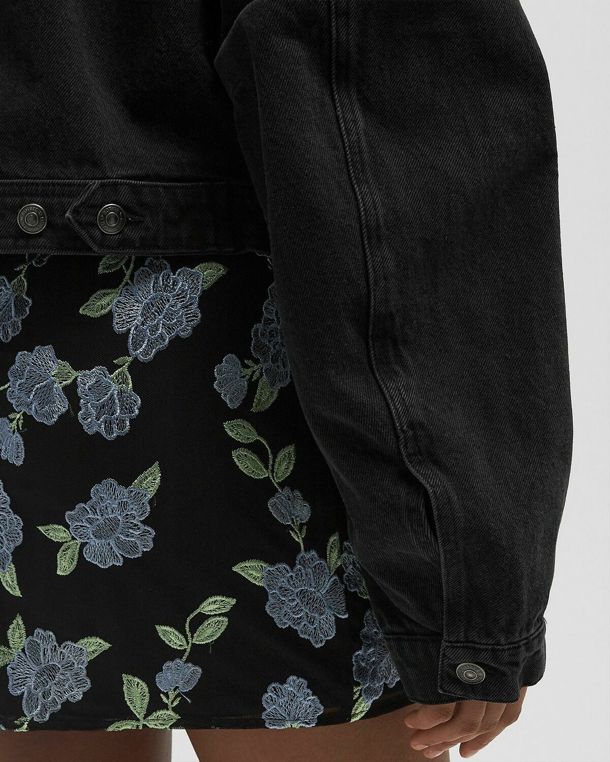 ROTATE Birger Christensen Denim Oversized Jacket Black Womens Denim Jacket