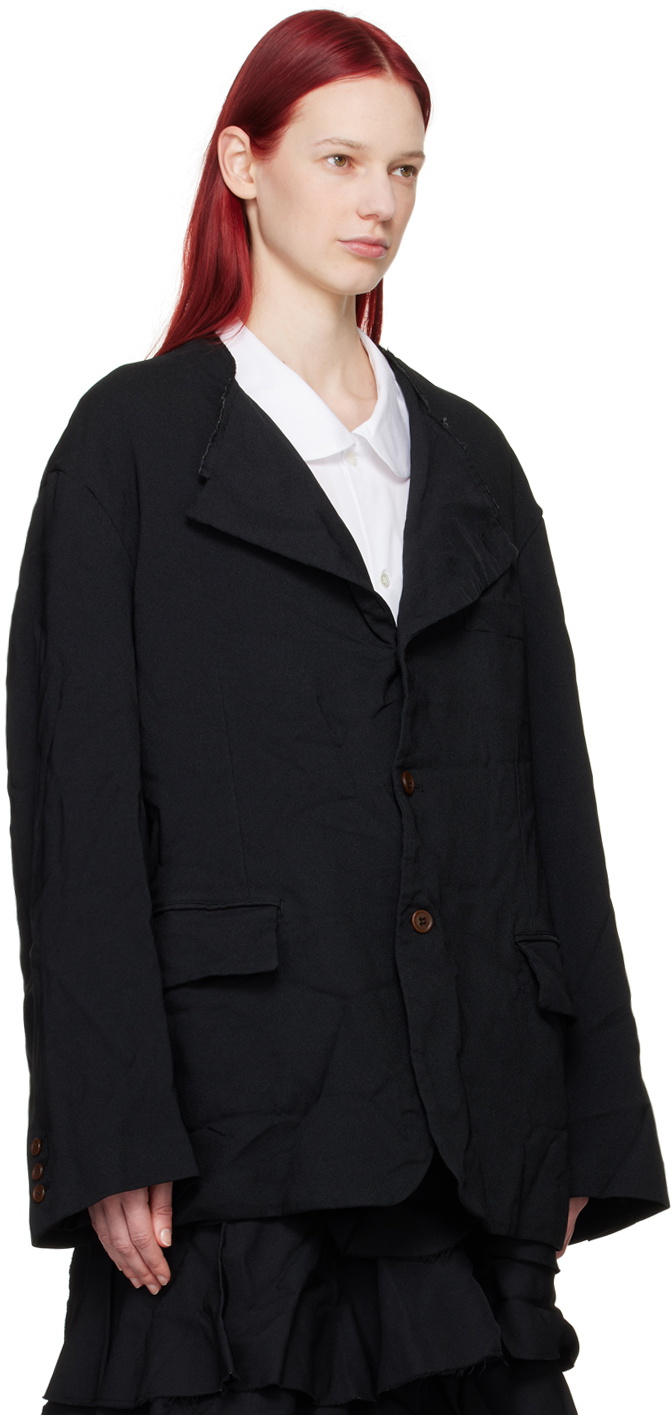 Black Comme des Garçons Black Raw Edge Blazer