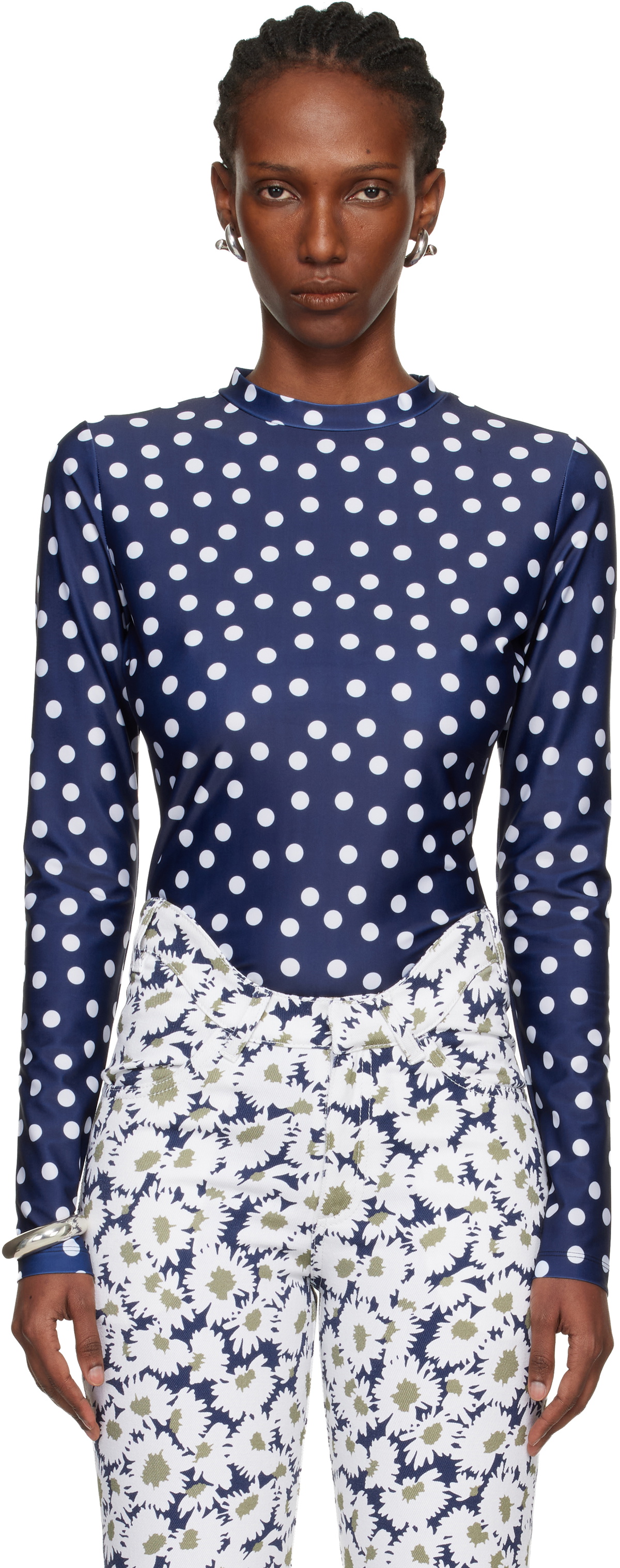 Jean Paul Gaultier Navy 'The Polka-Dot' T-shirt