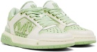 AMIRI White & Green Classic Low Sneakers