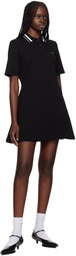 We11done Black Short-Sleeved Polo Minidress