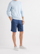 LORO PIANA - Slim-Fit Linen Drawstring Bermuda Shorts - Blue - S