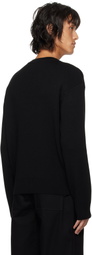LGN Louis Gabriel Nouchi Black Asymmetrical Opening Sweater