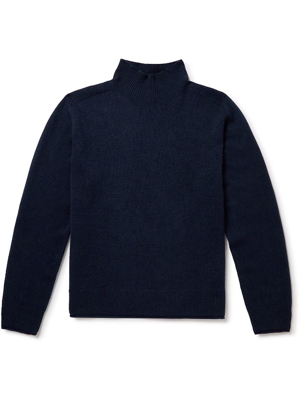 Photo: YMC - Diddy Merino Wool and Cashmere-Blend Sweater - Blue