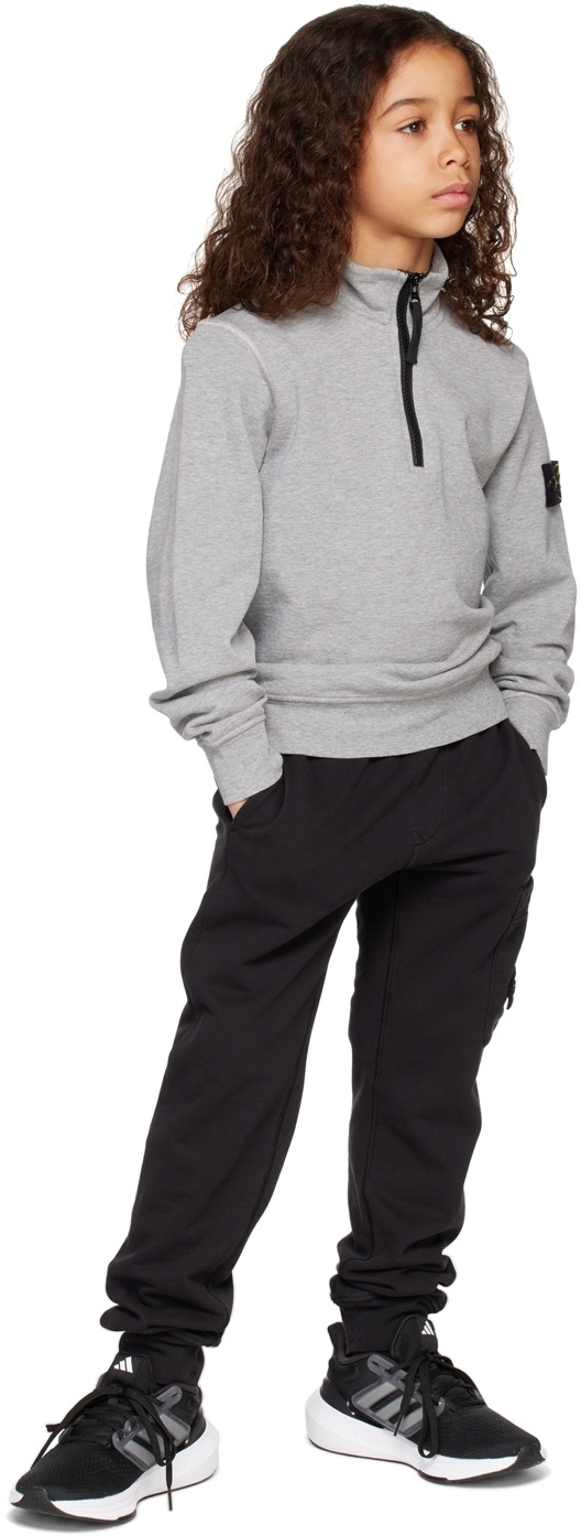 Stone Island Junior Kids Gray Half-Zip Sweatshirt