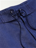 Sease - Sunset Straight-Leg Cotton and Hemp-Blend Drawstring Shorts - Blue
