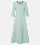 Valentino Crepe Couture embellished midi dress