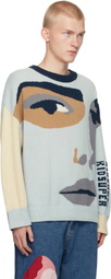 KidSuper Blue Face Boxy Sweater