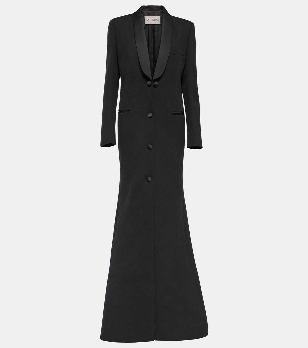 Valentino Shawl-collar wool gown