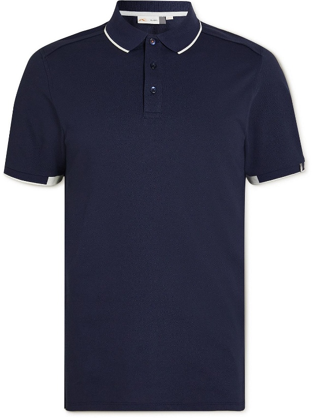 Photo: Kjus Golf - Stan Cotton-Blend Piqué Golf Polo Shirt - Blue