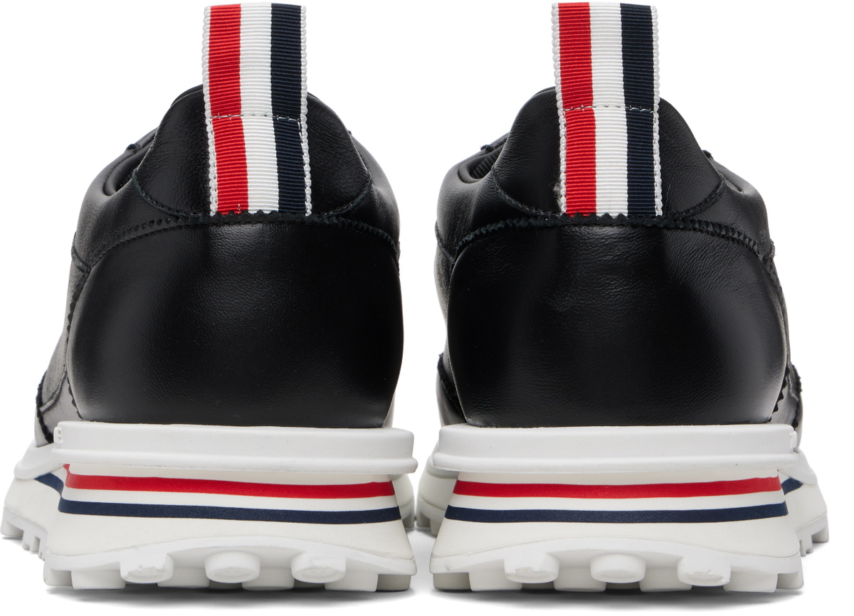 Thom Browne Black Soft Nappa RWB Tech Runner Sneakers