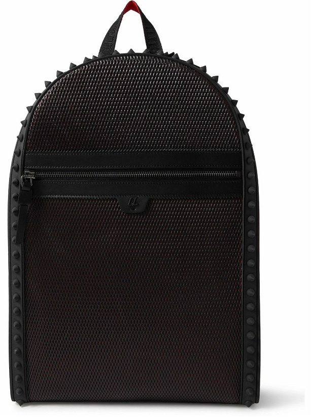 Photo: Christian Louboutin - Backparis Spiked Rubber-Trimmed Mesh Backpack
