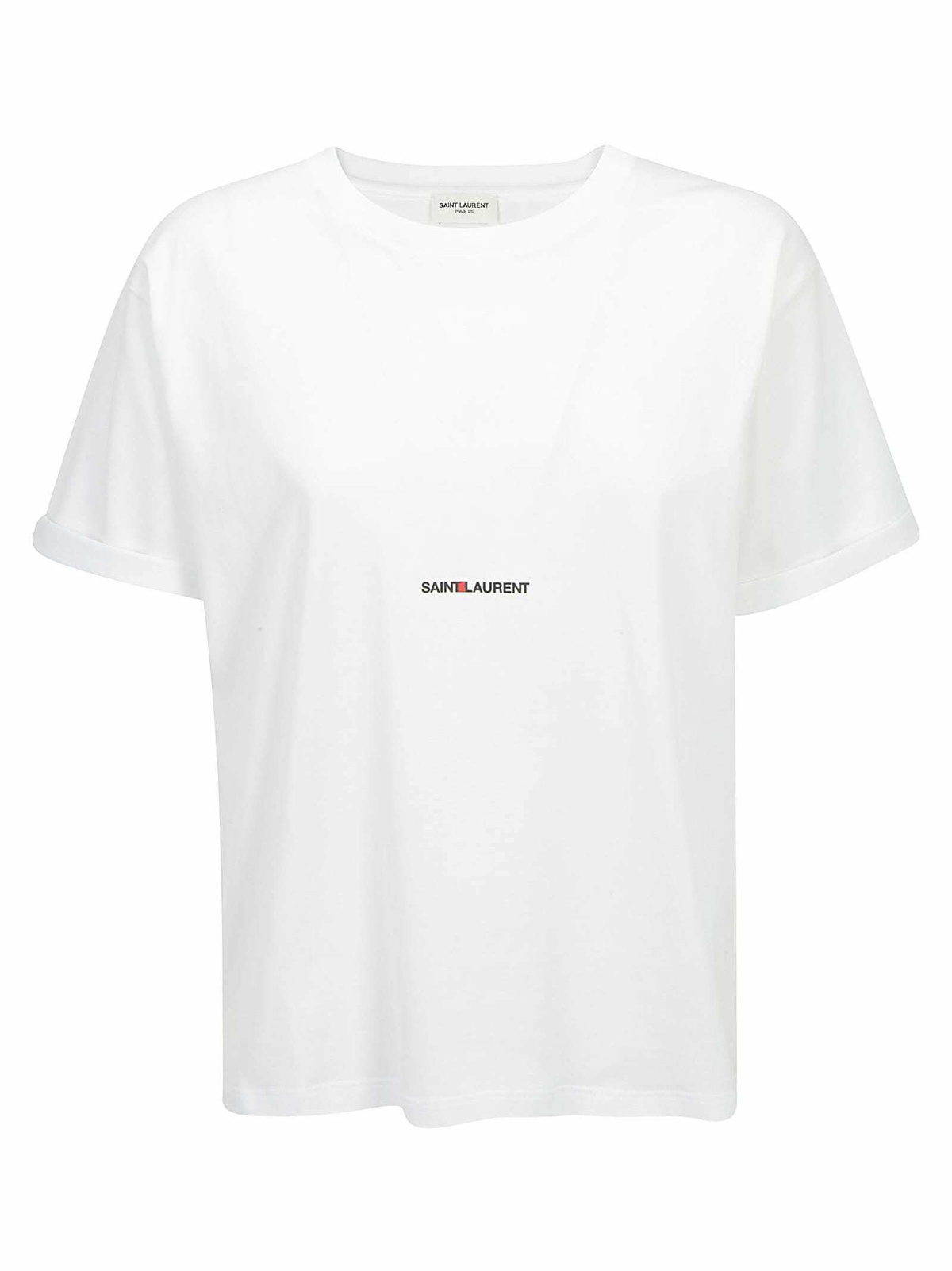 Tシャツ・カットソー SAINT LAURENT Cotton t-shirt with frontal logo Saint Laurent Cotton T-shirt With Frontal Iconic Print Saint