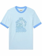 POLITE WORLDWIDE® - Printed Cotton and Hemp-Blend Jersey T-Shirt - Blue