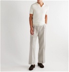 Saman Amel - Wide-Leg Pleated Linen Trousers - Gray