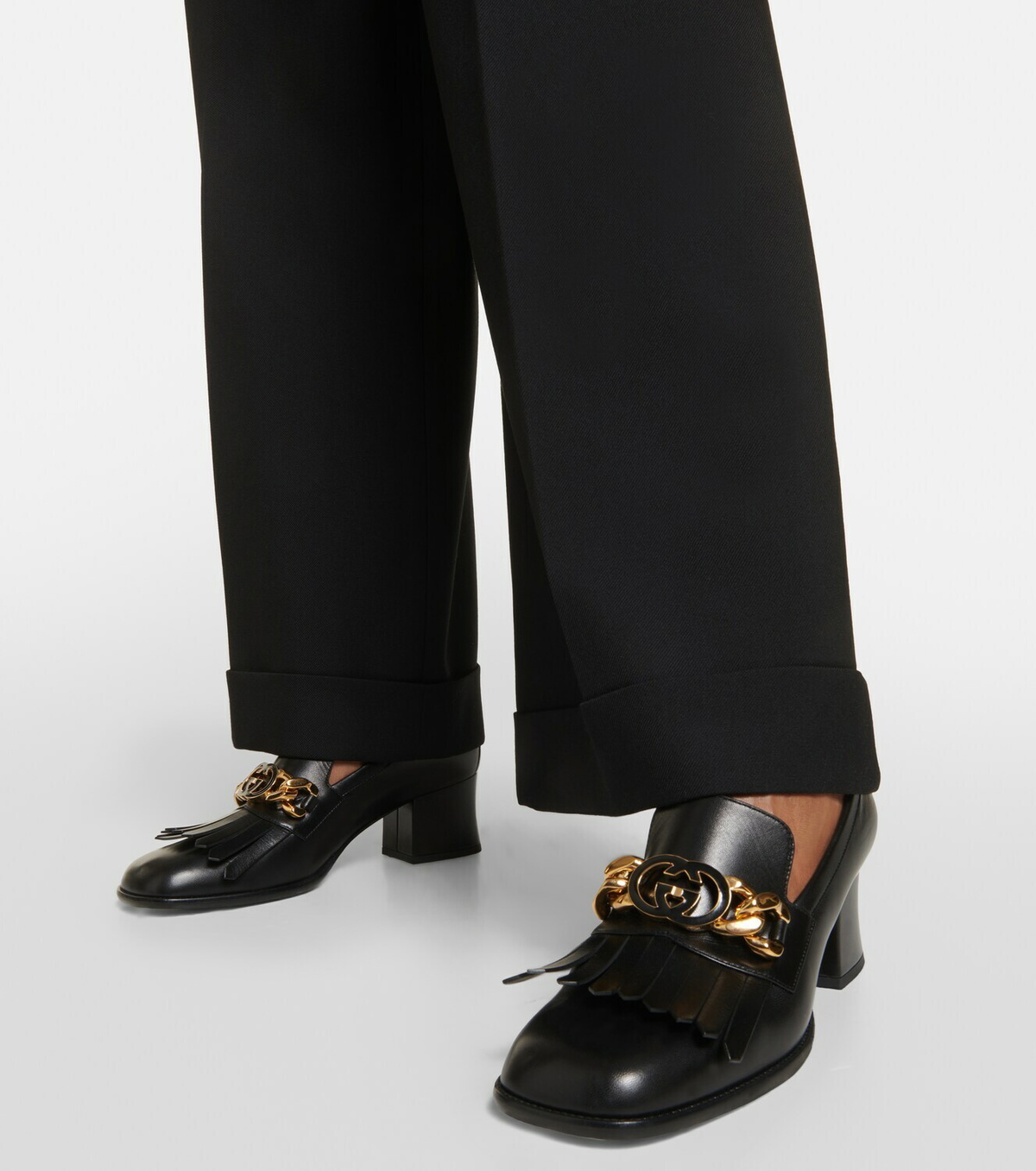 Gucci Interlocking G leather loafer pumps
