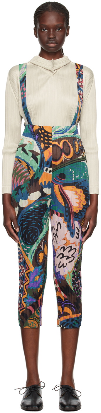 Pleats Please Issey Miyake Multicolor Snowrunner Jumpsuit Pleats