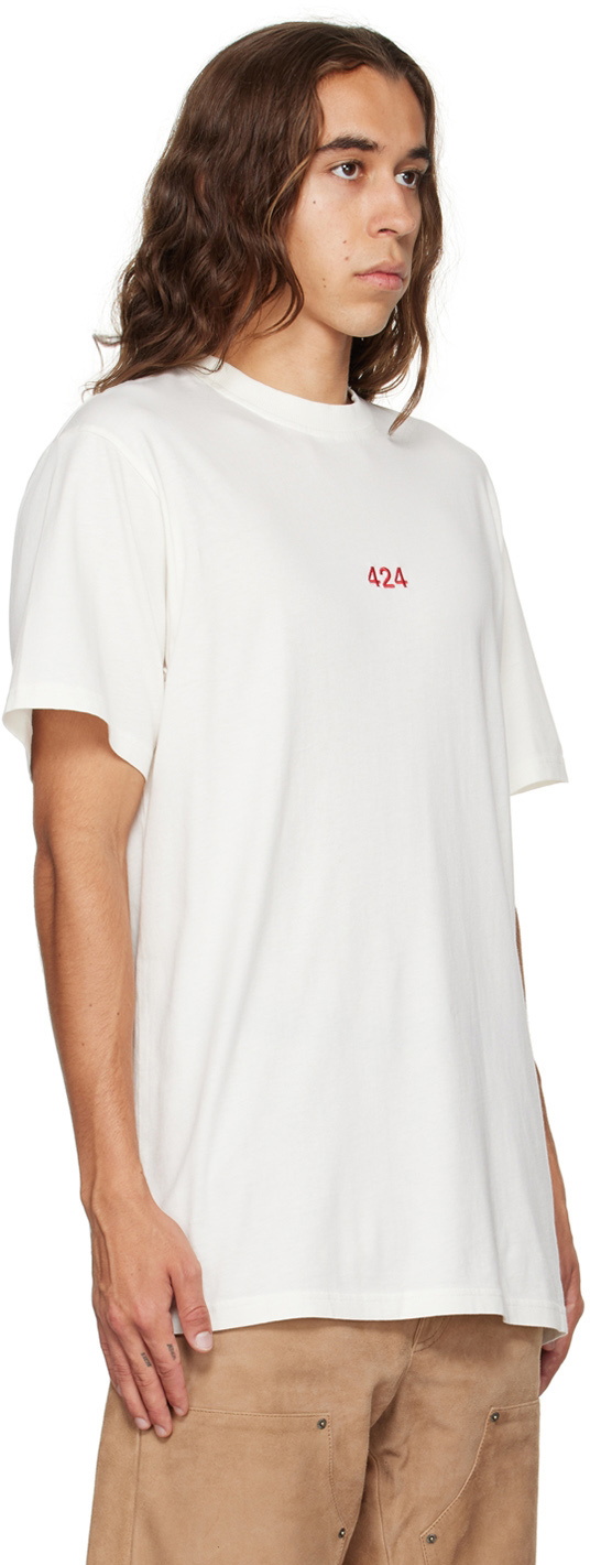 424 White Embroidered TShirt 424