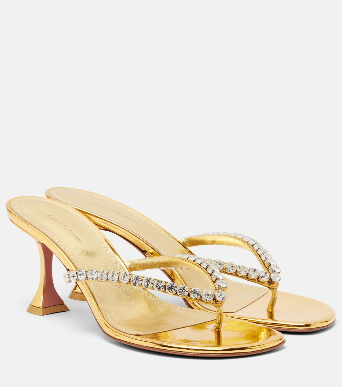 Amina Muaddi Gigi embellished leather thong sandals