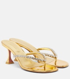 Amina Muaddi Gigi embellished leather thong sandals