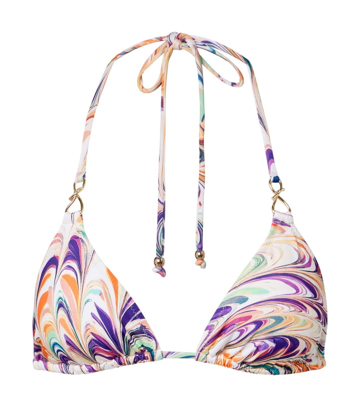 Photo: Alexandra Miro Leoni printed triangle bikini top
