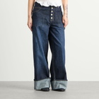 Damson Madder Women's Gigi Baggy Wide Turn Jeans in Indigo