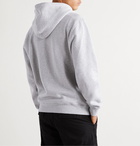 Stüssy - Logo-Embroidered Fleece-Back Cotton-Blend Jersey Hoodie - Gray