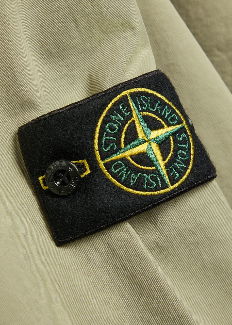 Stone Island Logo-appliquéd Stretch-cotton Overshirt Green Light