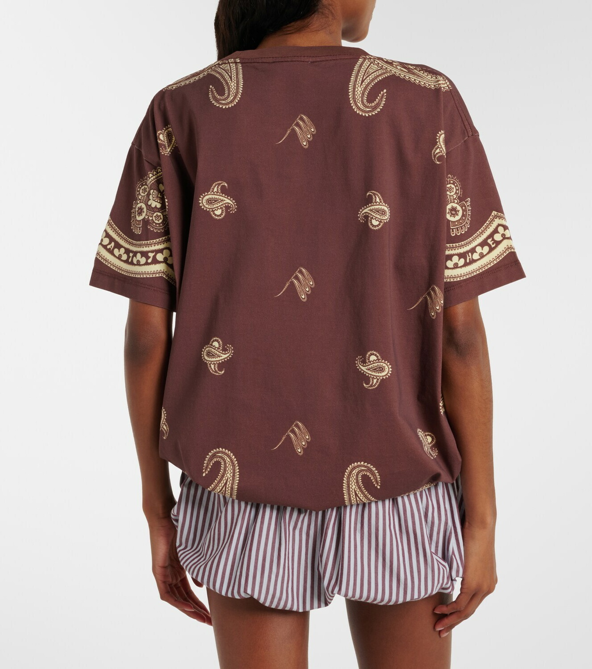 The Attico Bandana oversized cotton jersey T-shirt