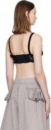 Dries Van Noten Black Polka Dot Mesh Bralette