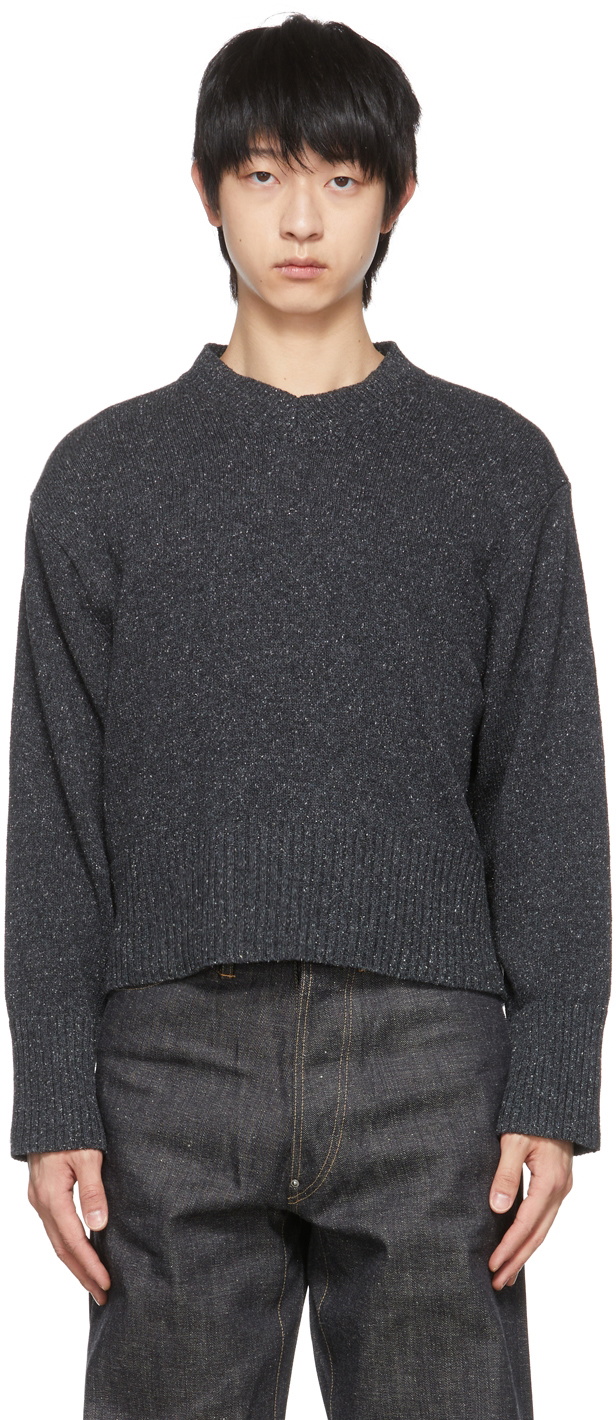 トップス TAIGA TAKAHASHI SILK KNIT GRAY Taiga Takahashi Grey Silk Sweater Taiga Takahashi